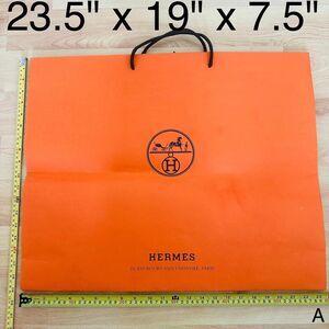 Hermes Paper Shopping Bag - orange X large, 23.5" x 19" x 7.5" [A]